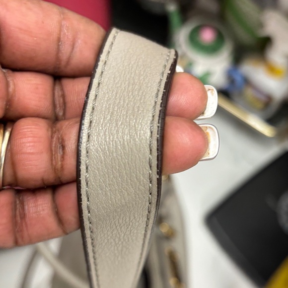 Michael Kors Gray Shoulder Bag with Gold Accents - Picture 15 of 16